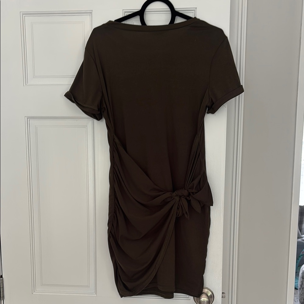 NWOT SHEIN Army Green Bodycon Dress with Side Knot
